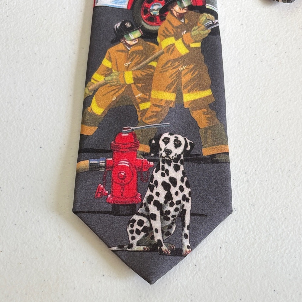 1995 Ralph Marlin Fireman Necktie with Dalmatian